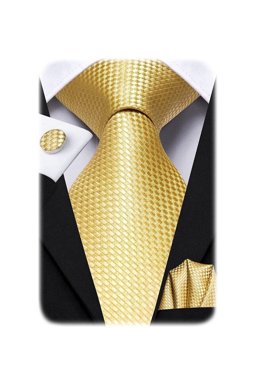 2109 Ties Sets Silk Stripe Paisley Necktie Pocket Square Cufflinks